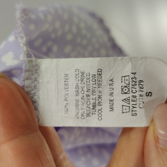 Jodifl Purple and White Pullover Blouse Size Small Ruffle Shoulder Sleeveless - Picture 5 of 6